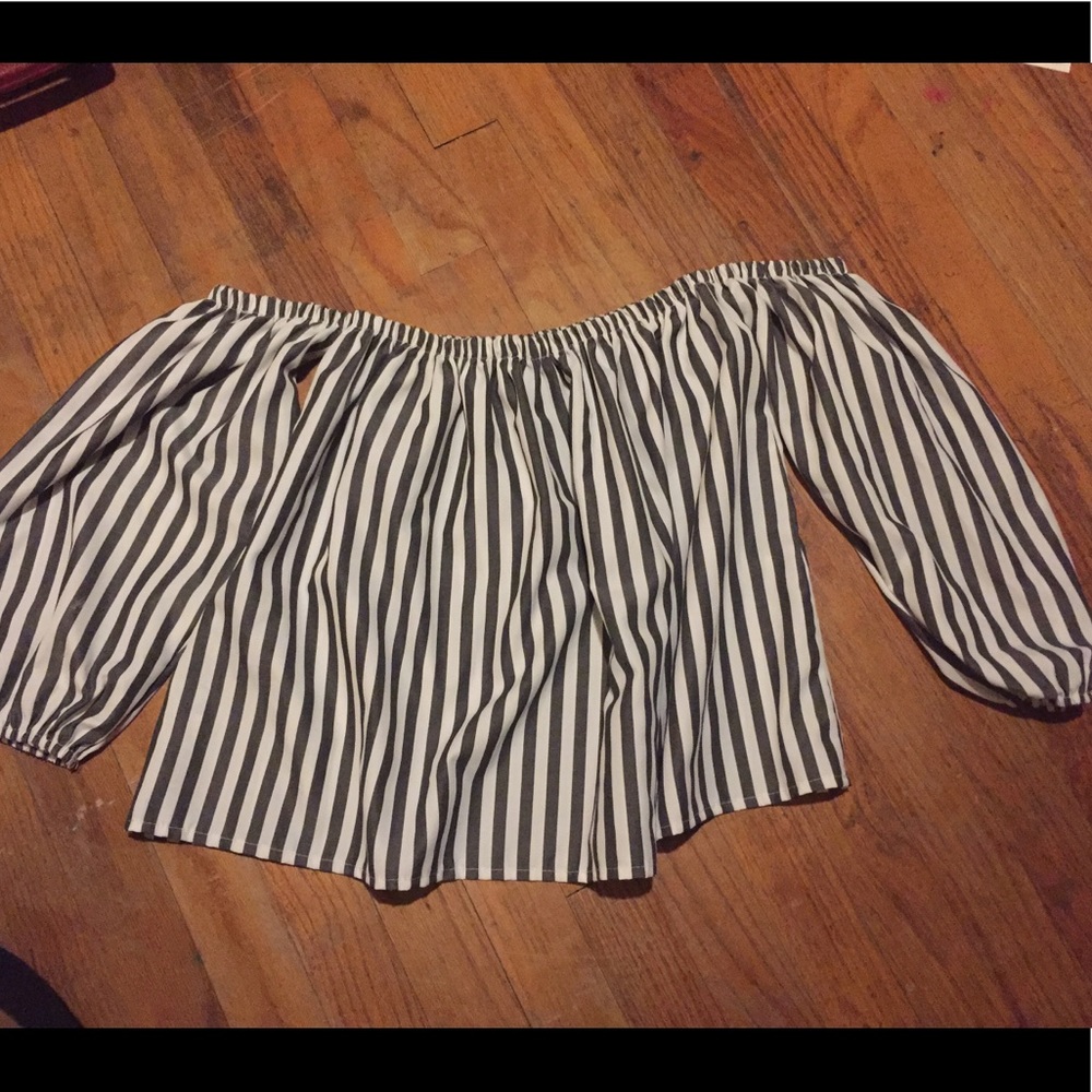Stripe off the shoulder Shirt